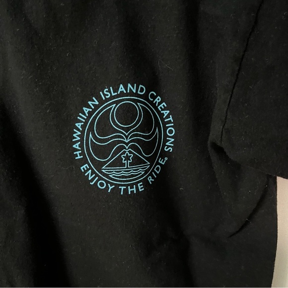HIC Hawaiian Island Creations T shirt Medium Black blue Double sided Mens tee - Picture 5 of 7